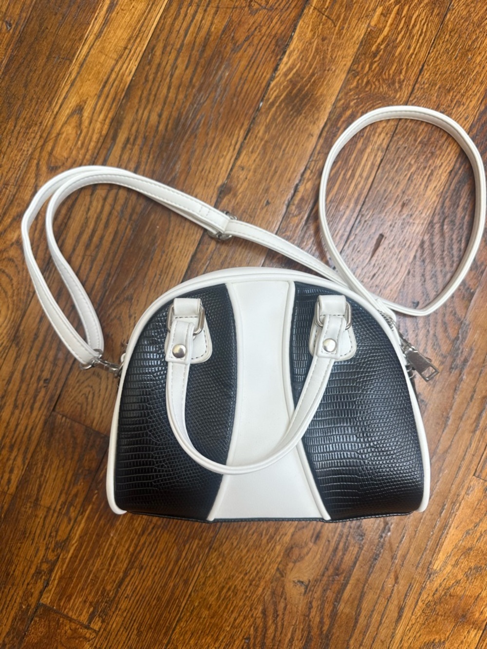 Urban Outfitters Black and White Dome Satchel